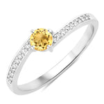 Dainty Stackable Round Cut Diamond Accent Ring