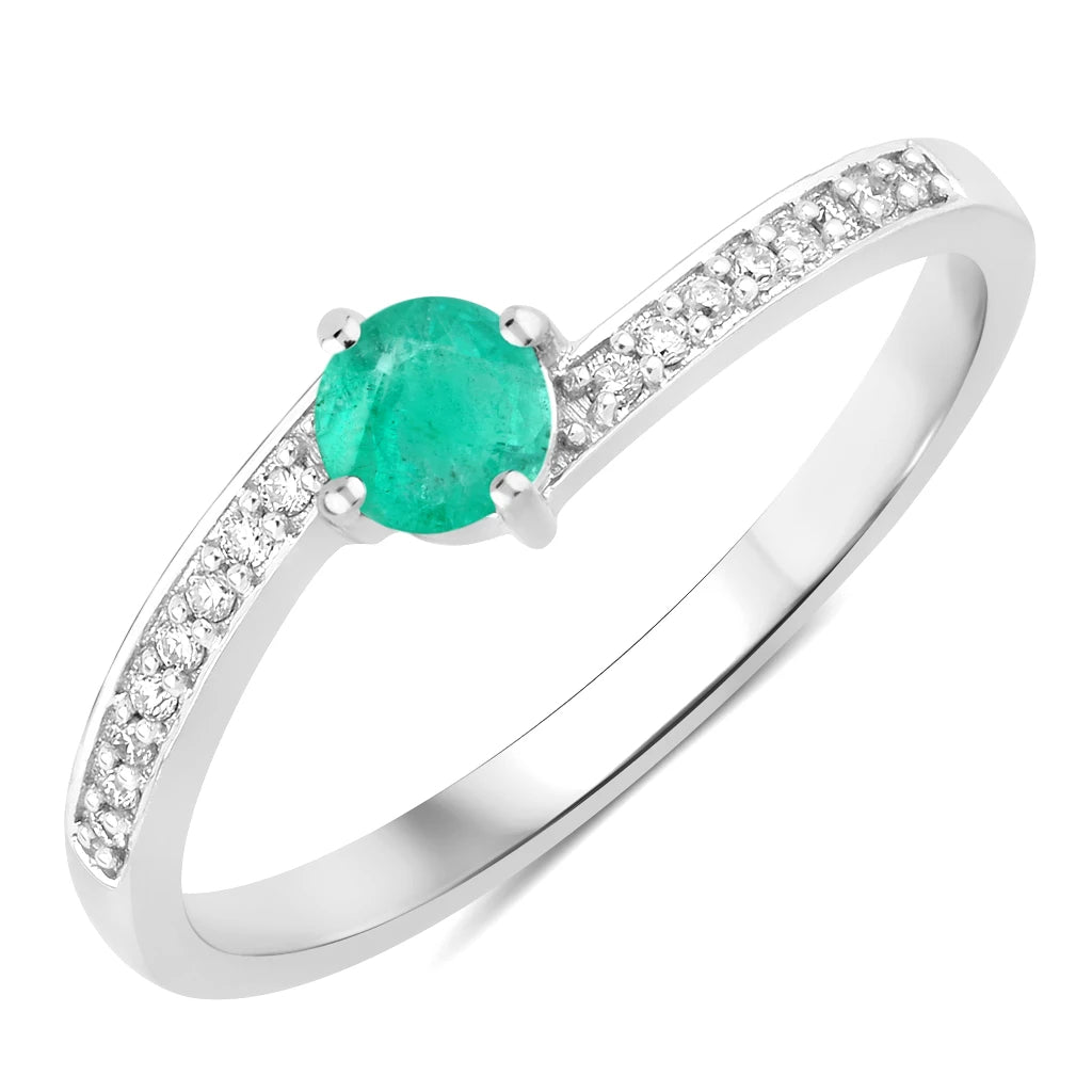 Dainty Stackable Round Cut Diamond Accent Ring