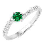 Dainty Stackable Round Cut Diamond Accent Ring