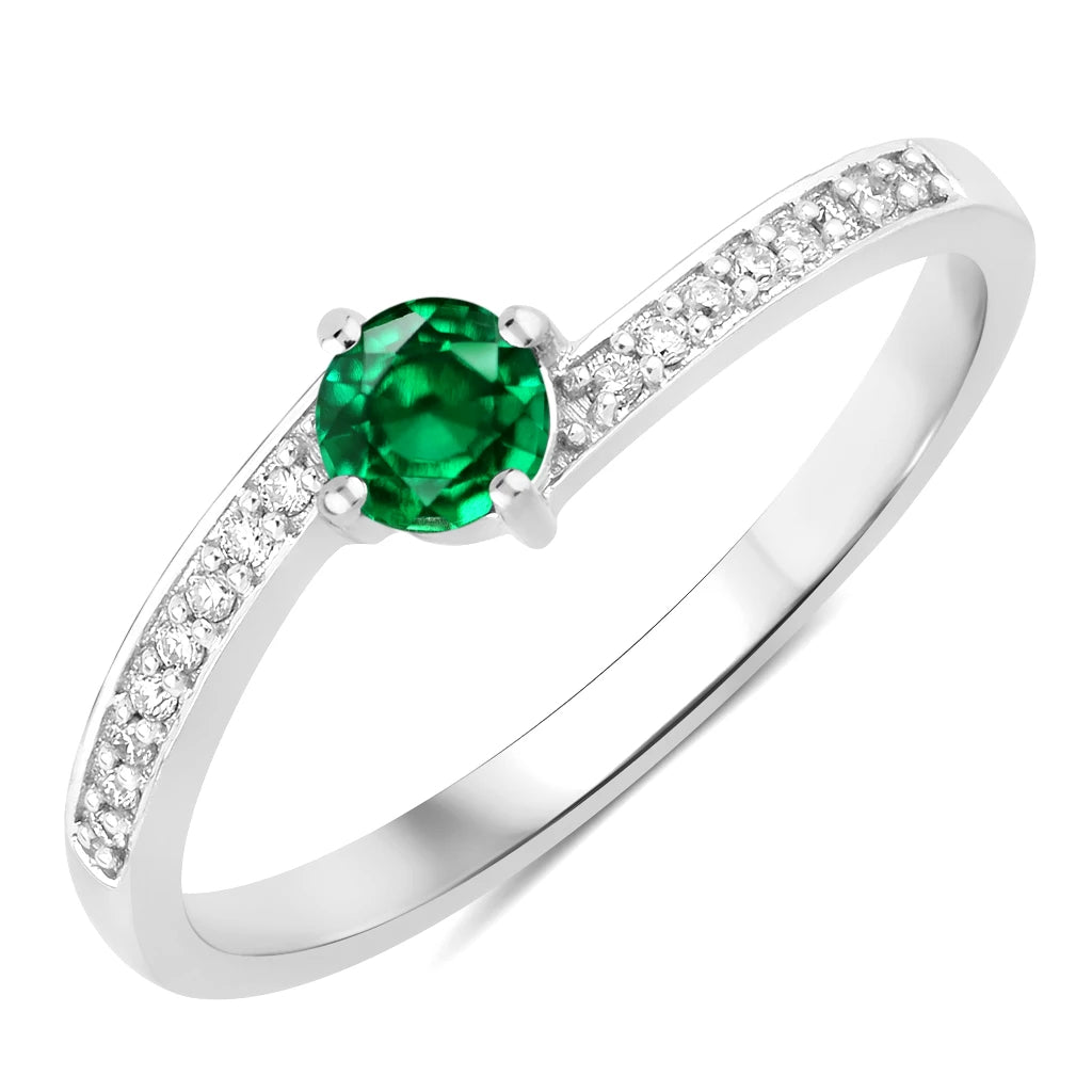 Dainty Stackable Round Cut Diamond Accent Ring