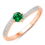 Dainty Stackable Round Cut Diamond Accent Ring