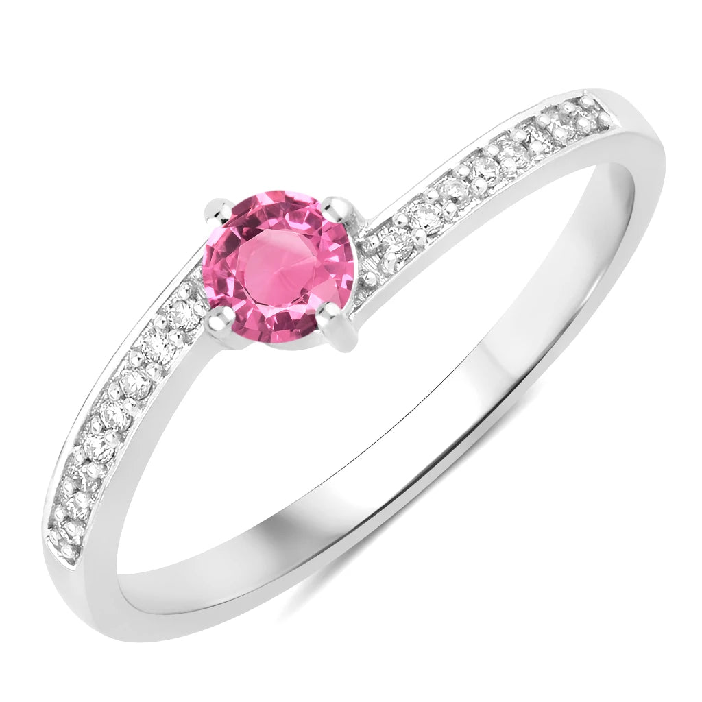 Dainty Stackable Round Cut Diamond Accent Ring