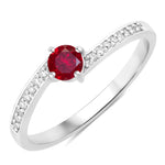 Dainty Stackable Round Cut Diamond Accent Ring