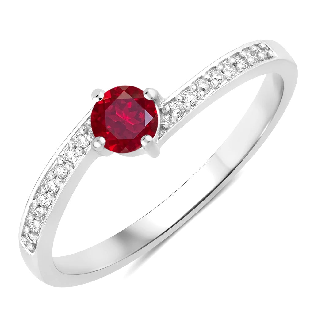 Dainty Stackable Round Cut Diamond Accent Ring