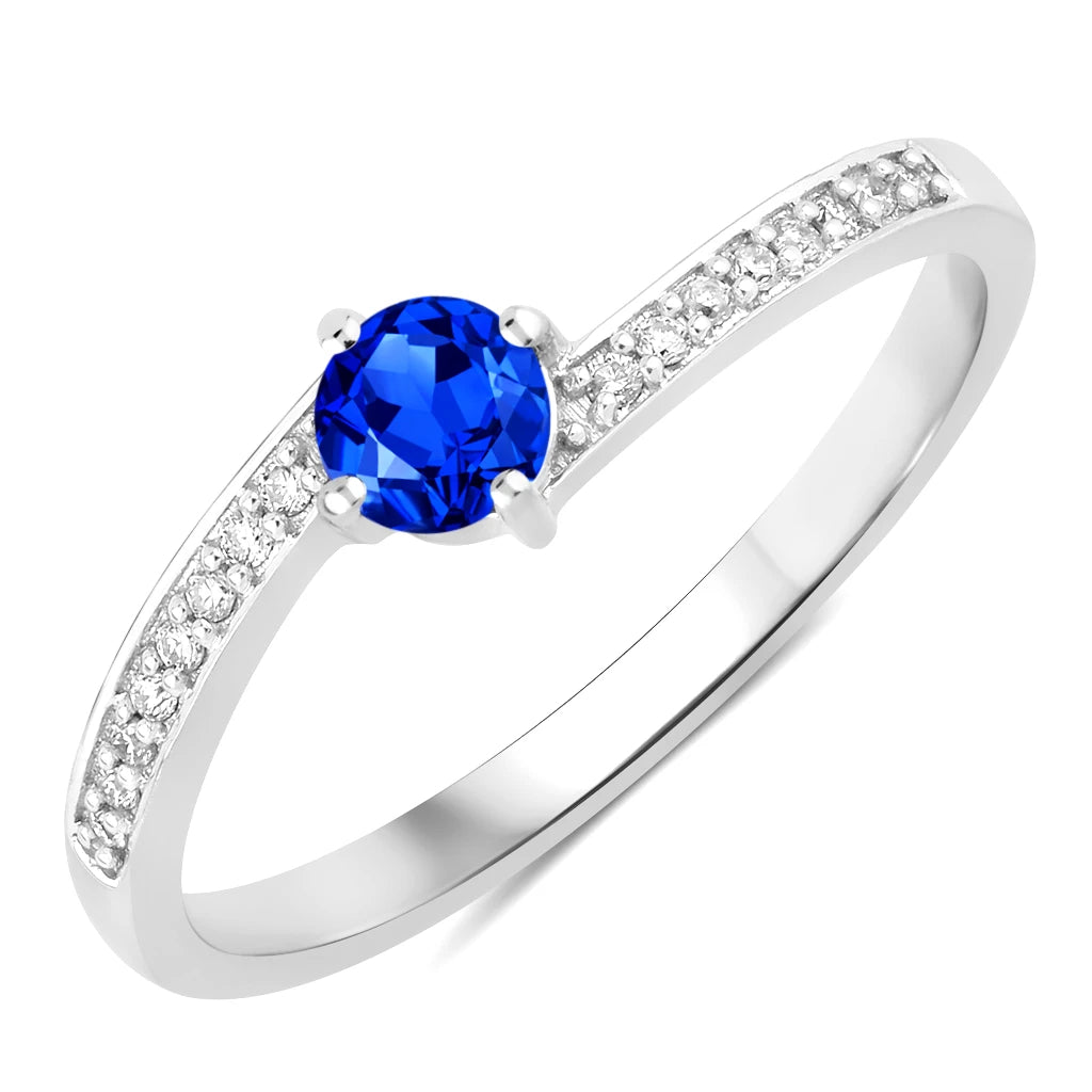 Dainty Stackable Round Cut Diamond Accent Ring
