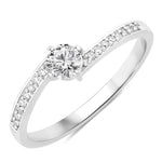 Dainty Stackable Round Cut Diamond Accent Ring