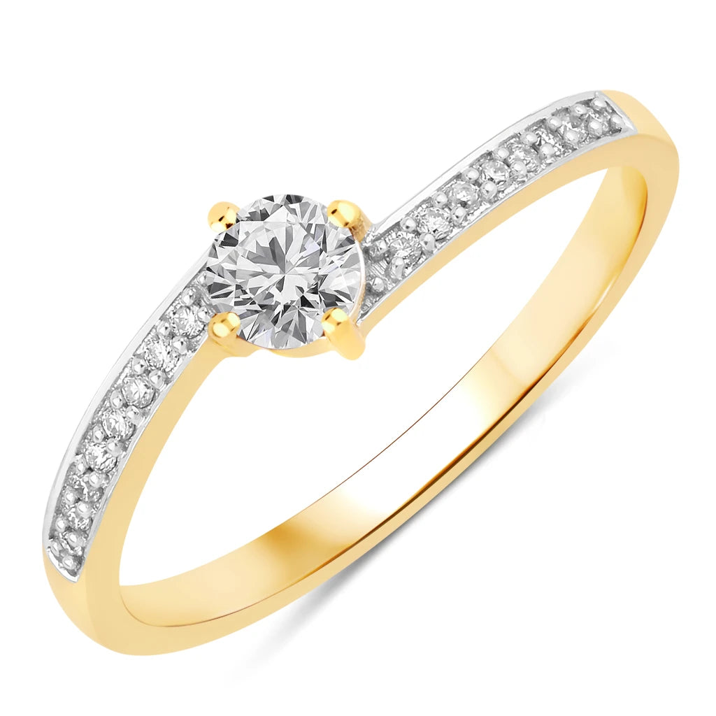 Dainty Stackable Round Cut Diamond Accent Ring