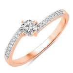 Dainty Stackable Round Cut Diamond Accent Ring
