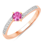 Dainty Stackable Round Cut Diamond Accent Ring