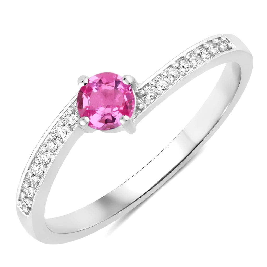 Dainty Stackable Round Cut Diamond Accent Ring