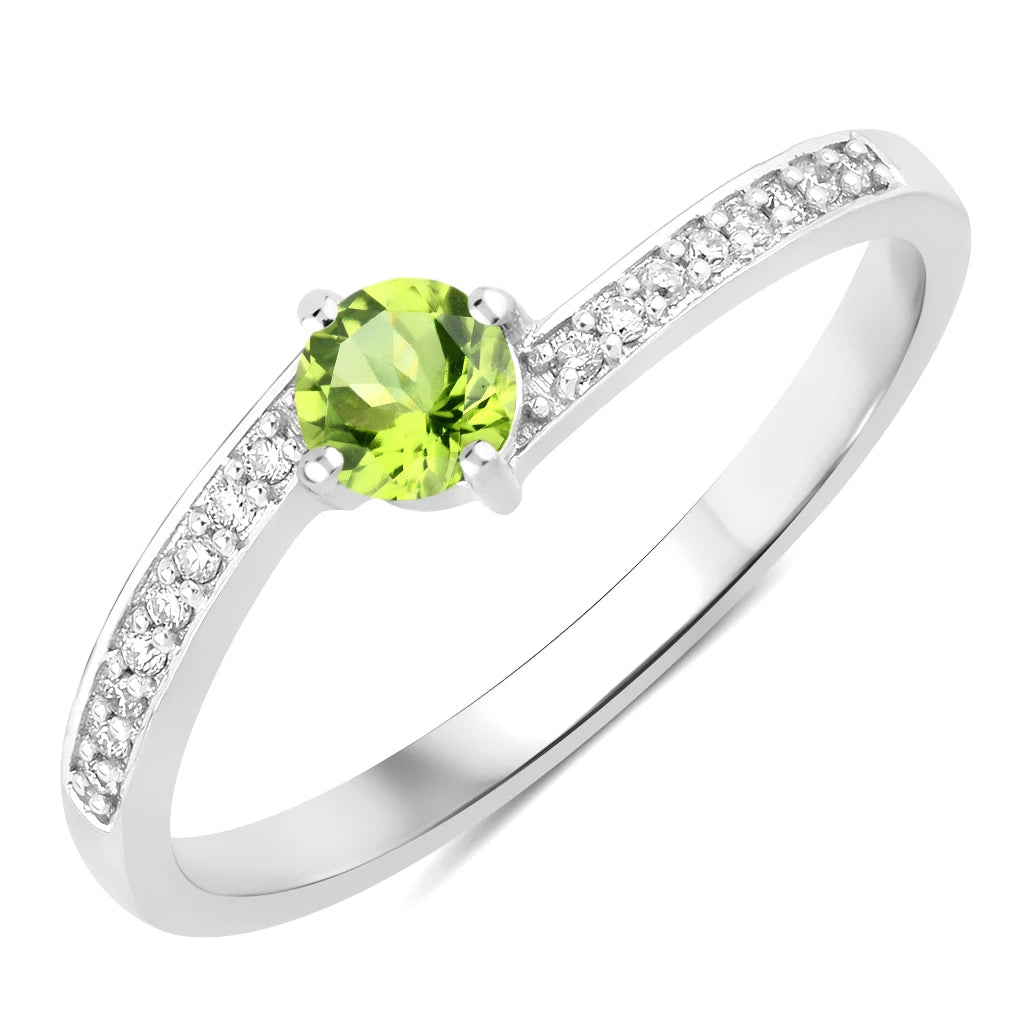 Dainty Stackable Round Cut Diamond Accent Ring