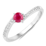 Dainty Stackable Round Cut Diamond Accent Ring