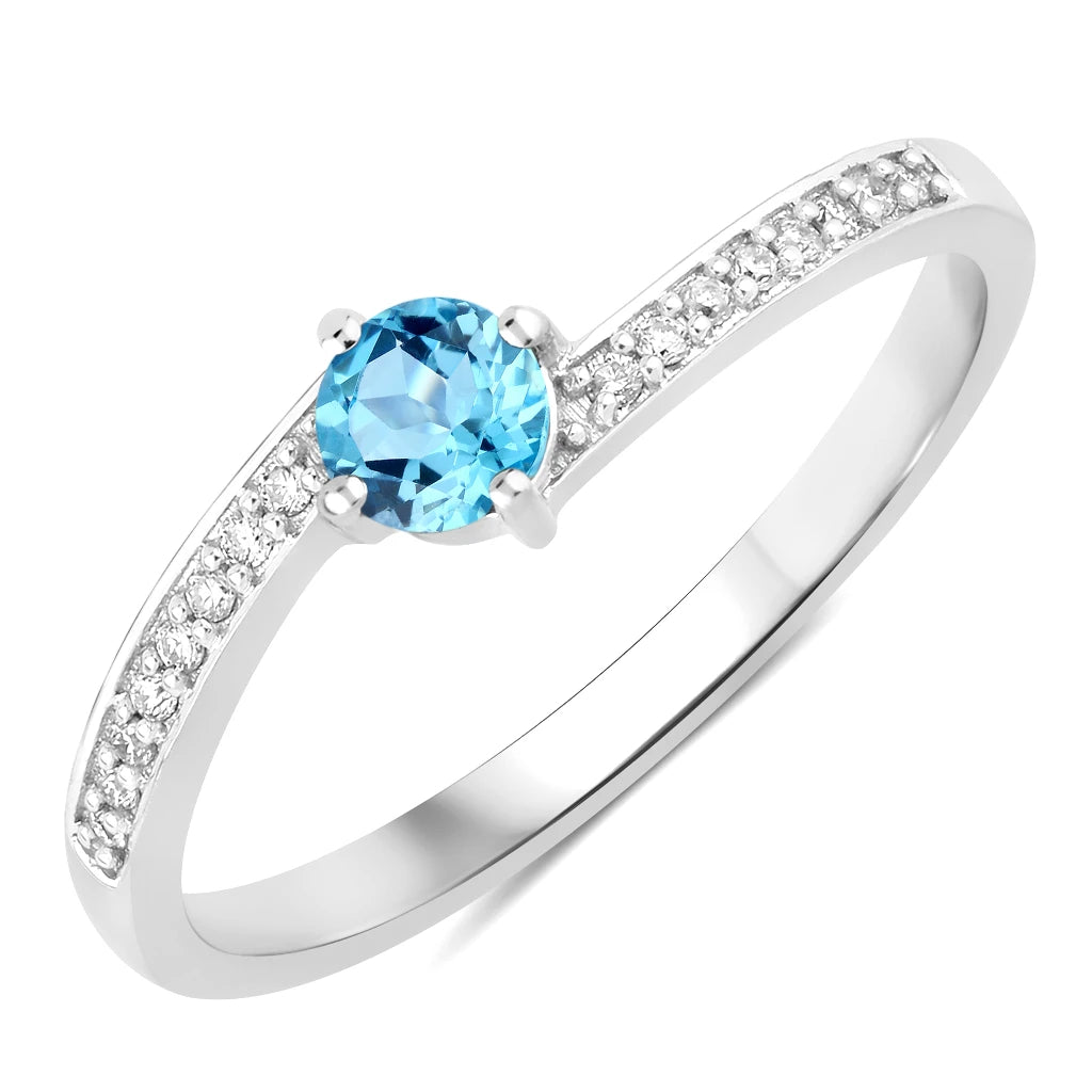 Dainty Stackable Round Cut Diamond Accent Ring