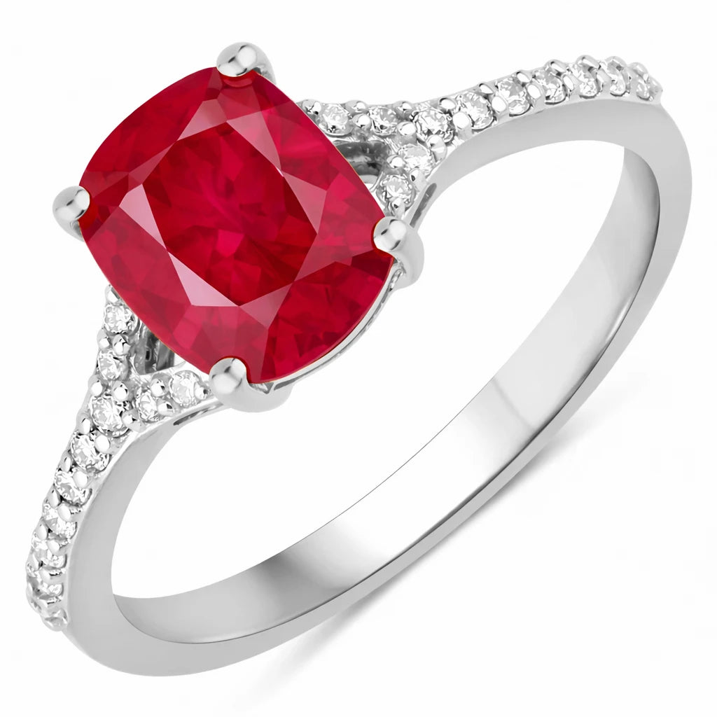 Cordelia Cushion with Diamond Pavé Ring