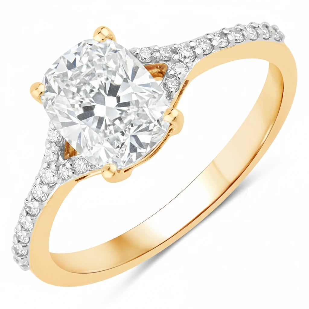 Cordelia Cushion with Diamond Pavé Ring