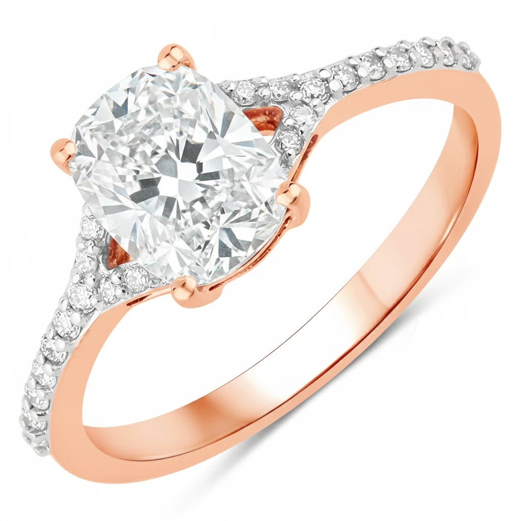 Cordelia Cushion with Diamond Pavé Ring