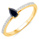 Dainty Pear Cut Diamond Accent Ring