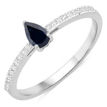 Dainty Pear Cut Diamond Accent Ring