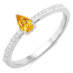 Dainty Pear Cut Diamond Accent Ring