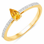 Dainty Pear Cut Diamond Accent Ring