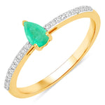 Dainty Pear Cut Diamond Accent Ring