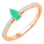 Dainty Pear Cut Diamond Accent Ring