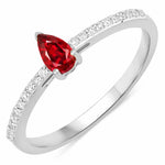 Dainty Pear Cut Diamond Accent Ring