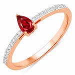 Dainty Pear Cut Diamond Accent Ring