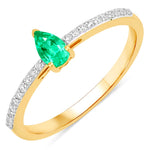 Dainty Pear Cut Diamond Accent Ring