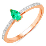 Dainty Pear Cut Diamond Accent Ring