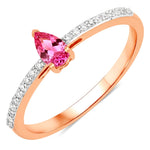 Dainty Pear Cut Diamond Accent Ring