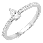 Dainty Pear Cut Diamond Accent Ring