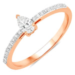 Dainty Pear Cut Diamond Accent Ring