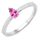 Dainty Pear Cut Diamond Accent Ring