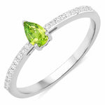Dainty Pear Cut Diamond Accent Ring