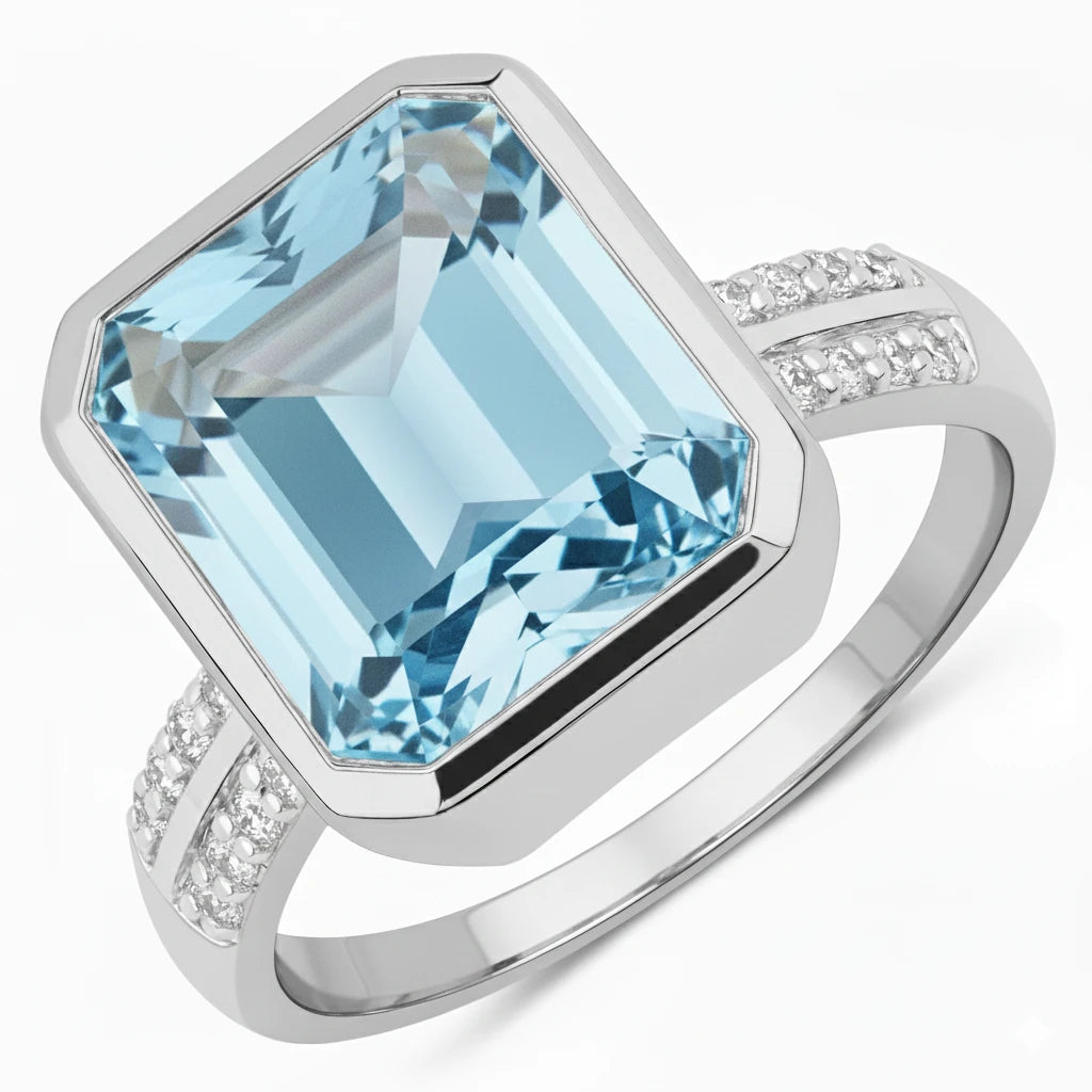 Statement Emerald Cut Diamond Accent Ring
