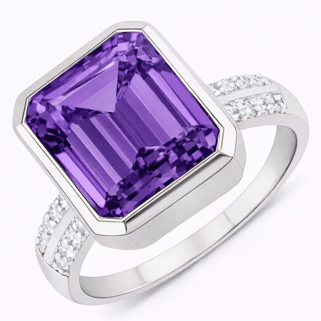 Statement Emerald Cut Diamond Accent Ring