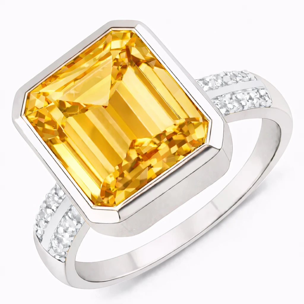 Statement Emerald Cut Diamond Accent Ring
