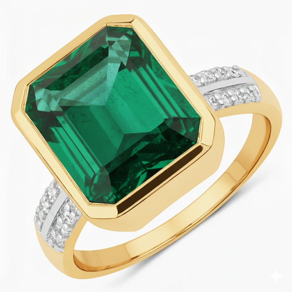 Statement Emerald Cut Diamond Accent Ring