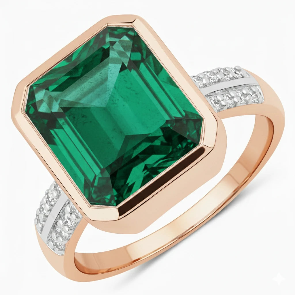 Statement Emerald Cut Diamond Accent Ring