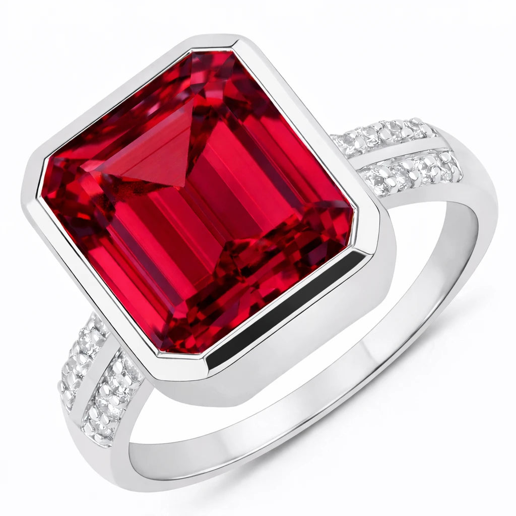 Statement Emerald Cut Diamond Accent Ring