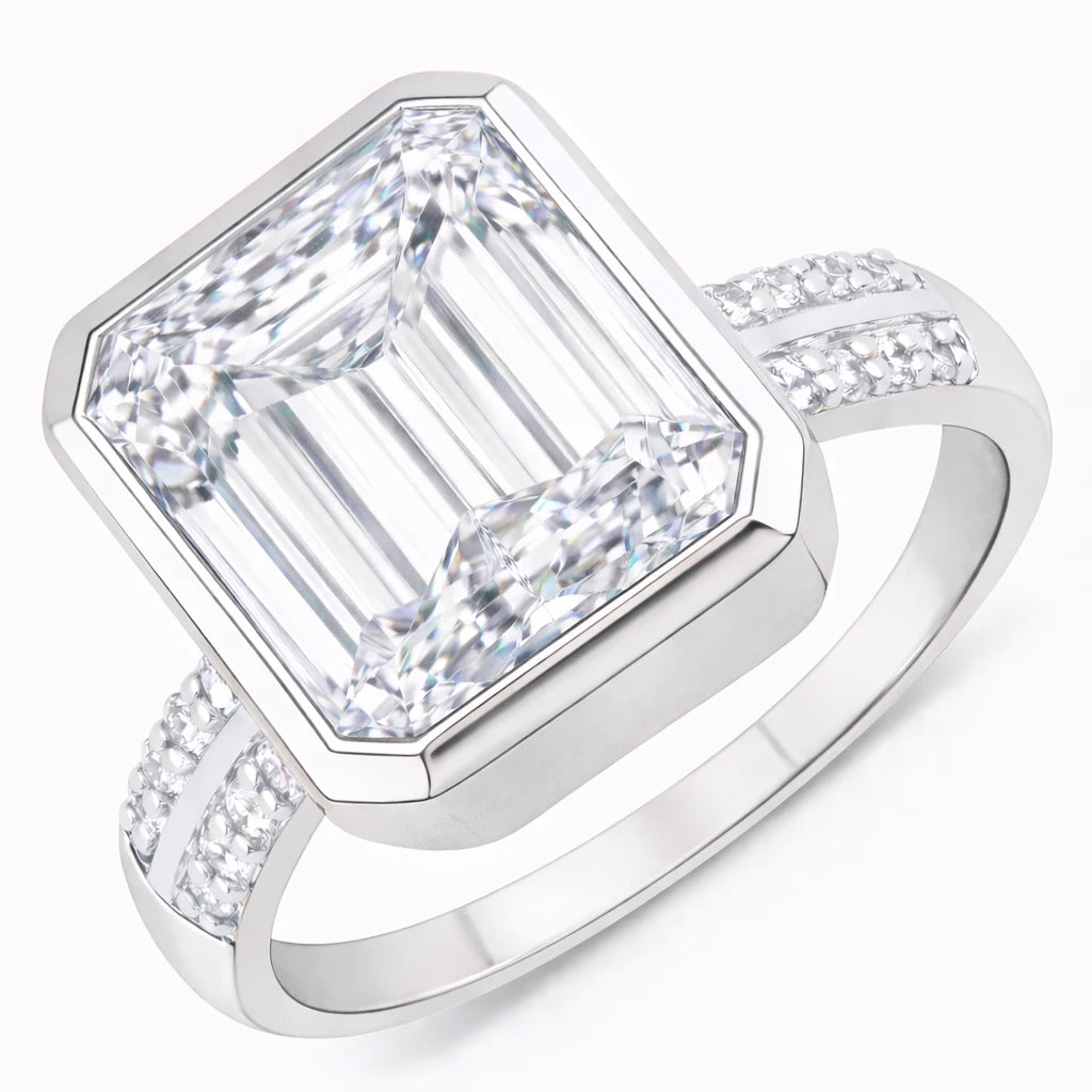 Statement Emerald Cut Diamond Accent Ring