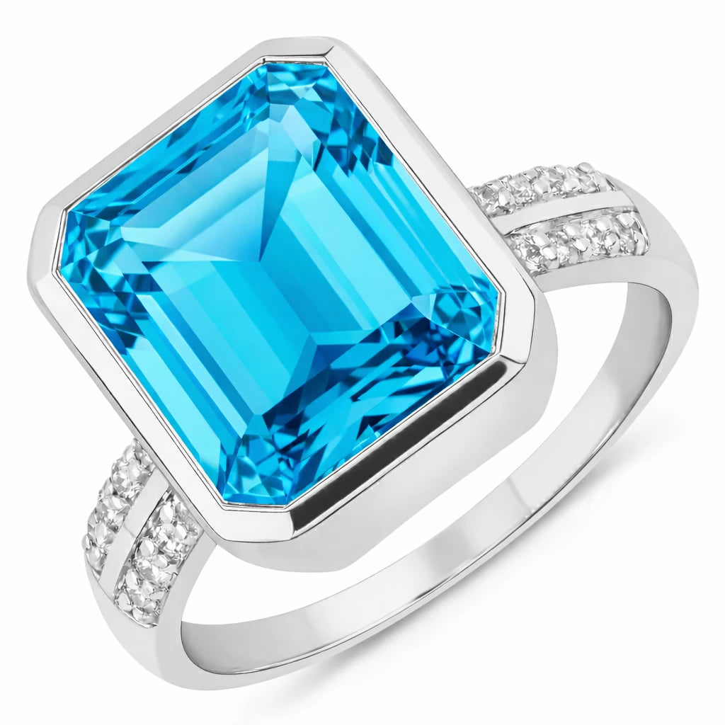 Statement Emerald Cut Diamond Accent Ring