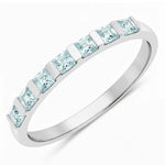 Square Cut Half Eternity Ring