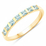 Square Cut Half Eternity Ring