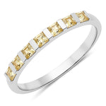 Square Cut Half Eternity Ring