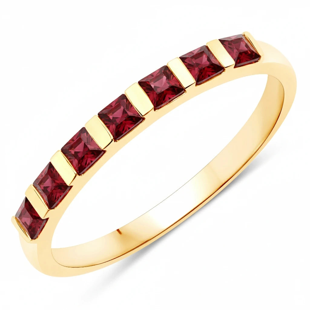 Square Cut Half Eternity Ring