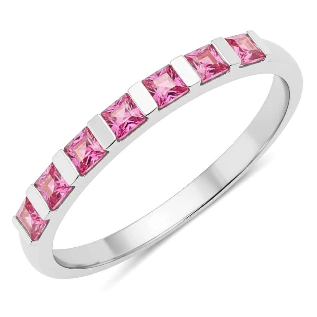 Square Cut Half Eternity Ring