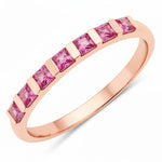 Square Cut Half Eternity Ring