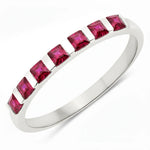 Square Cut Half Eternity Ring